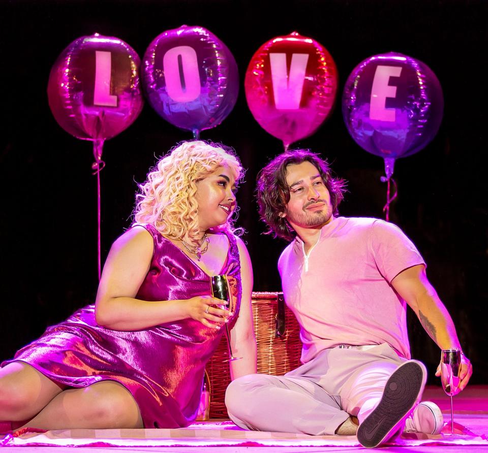 Courtney Bowman and Alistair Toovey in Legally Blonde, at Regent's Park Open Air Theatre - Pamela Raith