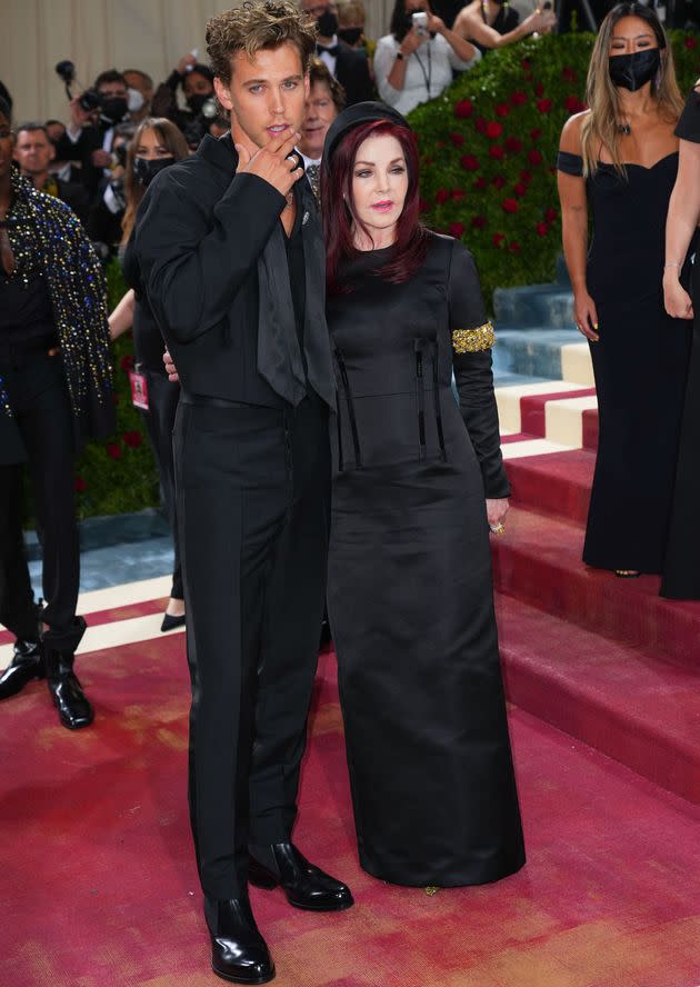 Austin Butler and Priscilla Presley at The 2022 Met Gala. (Photo: Gotham via Getty Images)