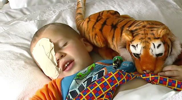 The boy won hearts across Victoria when he began battling cancer as a baby. Source: 7 News