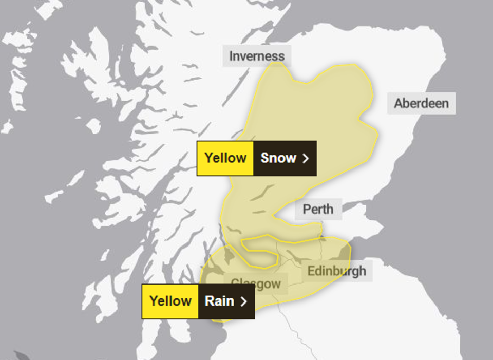 The Met Office has issued a warning for snow (Met Office)