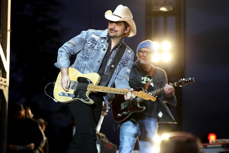 Brad Paisley performs at The American Express Golf Tournament at PGA West in La Quinta, Calif., on Saturday, Jan. 22, 2022. 