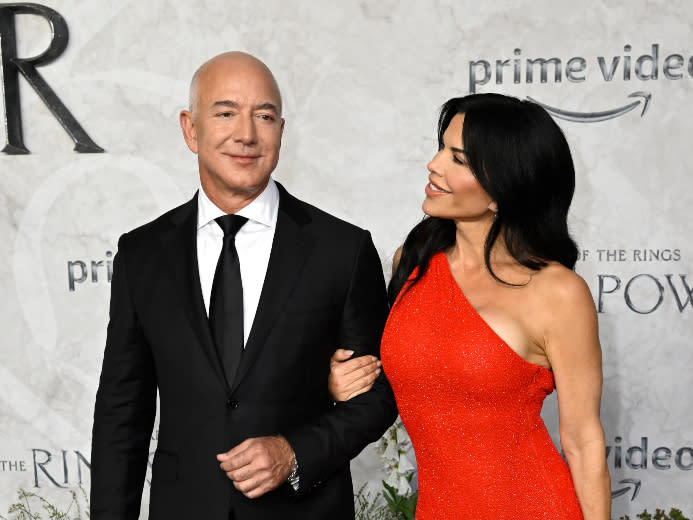 Jeff Bezos, Lauren Sanchez - Credit: GARETH CATTERMOLE/Getty Images.