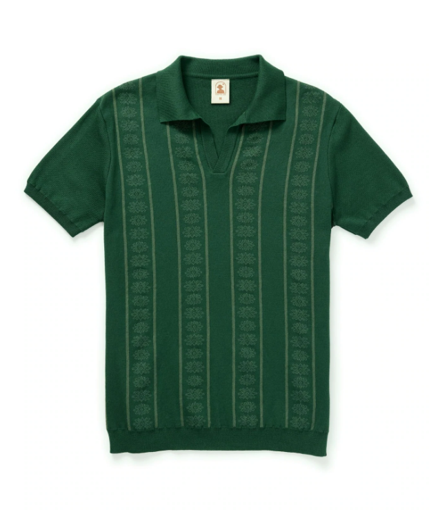 dandy del mar sweater polo in green