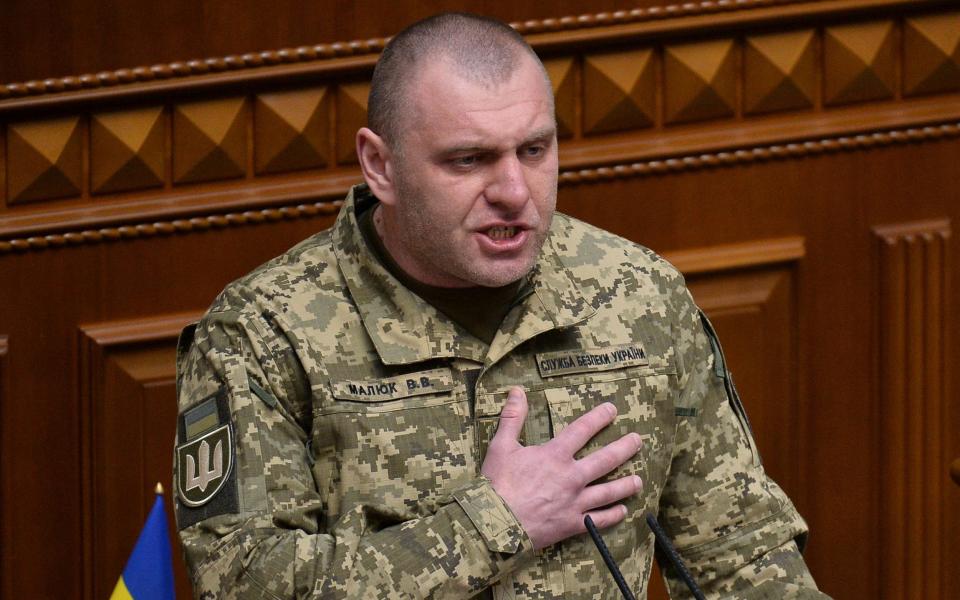 General Vasyl Maliuk addresses parliament - ANDRII NESTERENKO/EPA-EFE