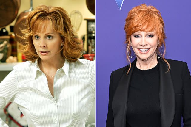 <p>Greg Schwartz/Fox Television/Courtesy Everett; Griffin Nagel/NBC via Getty</p> Reba McEntire on Reba in 2001 and in 2024