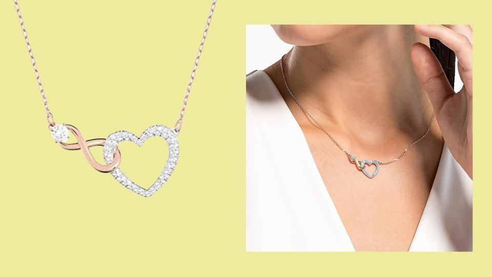 Best jewelry gifts for Mother’s Day: Swarovski Infinity Heart pendant necklace