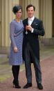 <p>Benedict Cumberbatch was bestowed with a Commander of the British Empire award in 2015. For the affair, the actor sported a traditional morning coat, while his wife, Sophie Hunter, wore a shift dress and netted fascinator. </p>