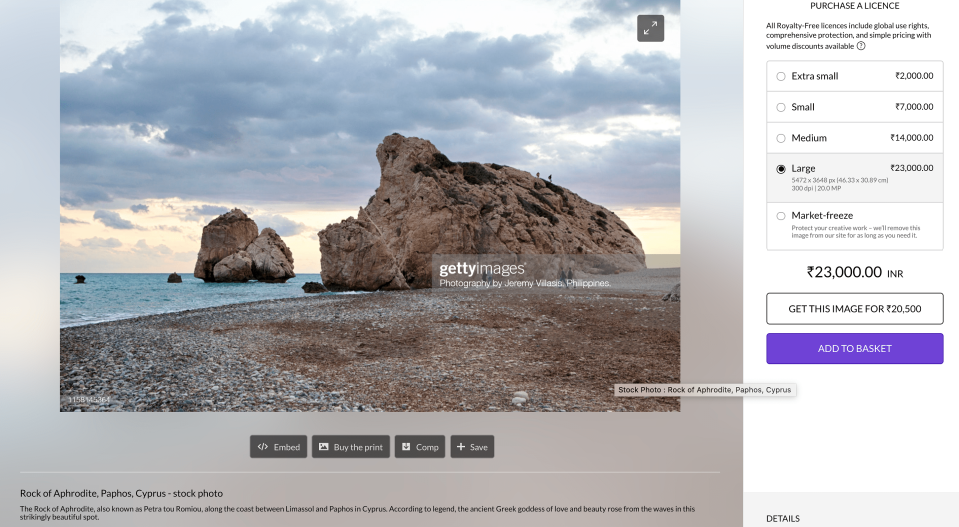 <div class="paragraphs"><p>Image of Aphrodite's Rock, Cyprus.</p></div>