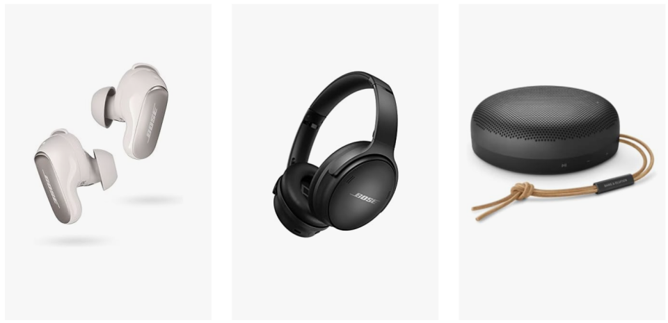 Bei Amazon gibt's was auf die Ohren – und zwar besten Klang von Bose und Bang & Olufsen. (Bild: Amazon)