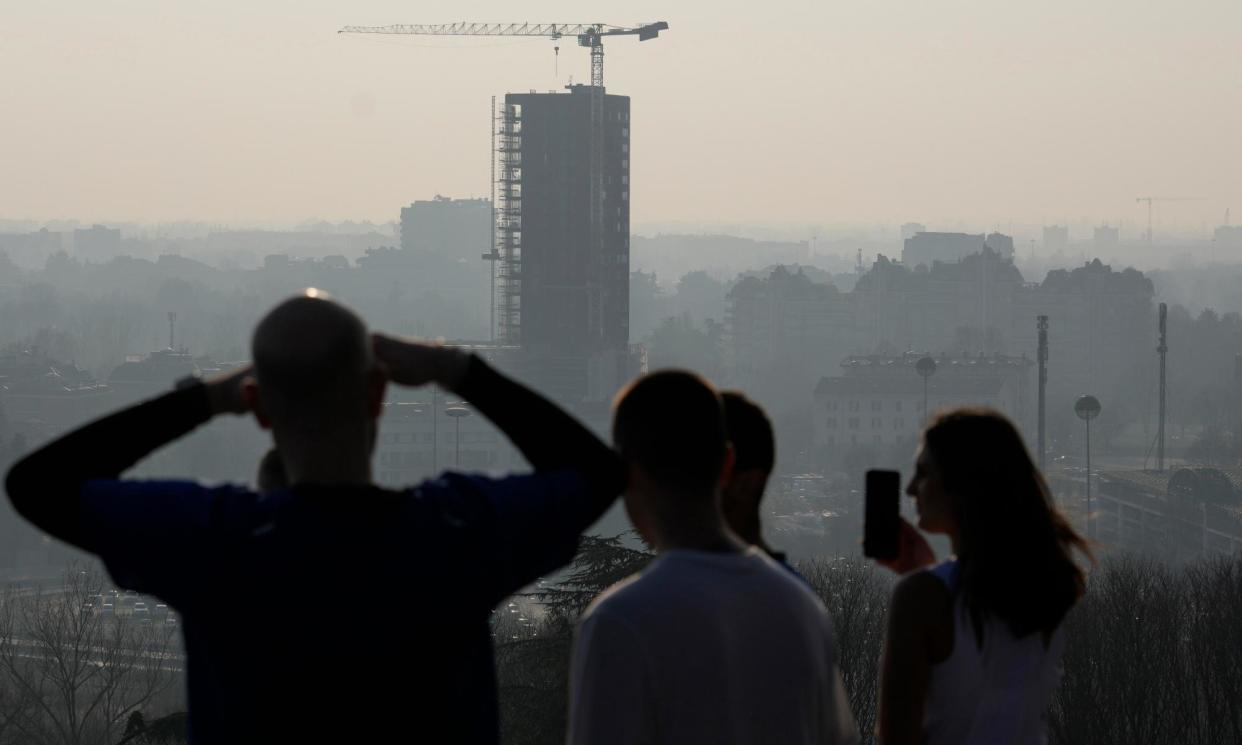 <span>The Milan skyline. A Guardian investigation found that 98% of Europeans were breathing air dirty enough to exceed WHO limits.</span><span>Photograph: Luca Bruno/AP</span>