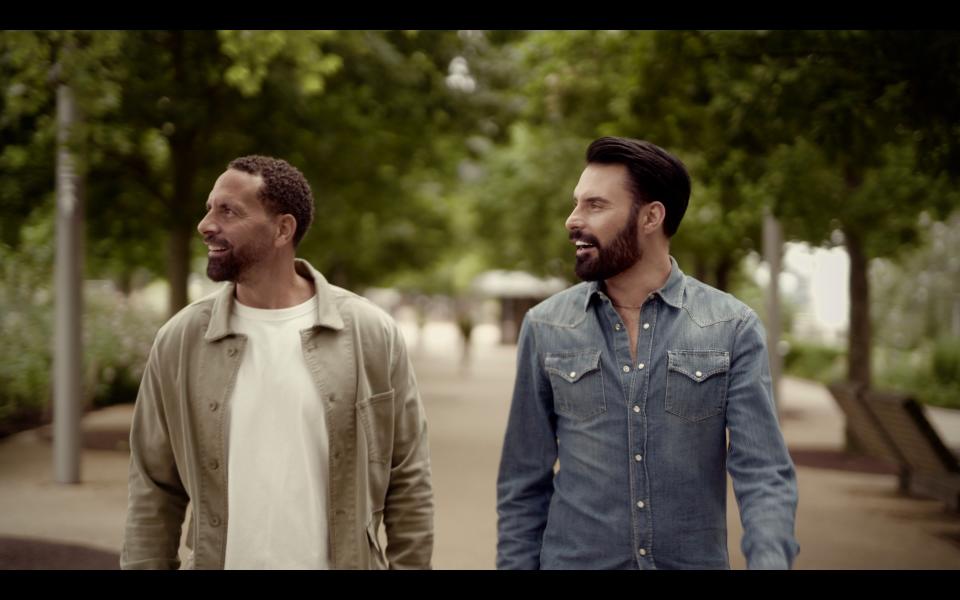 Rylan Clark with Rio Ferdinand (Warner Bros Discovery)