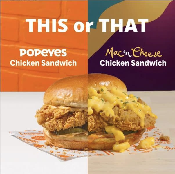 Popeyes’ new Mac ‘n Cheese Chicken Sandwich is inspired by fans