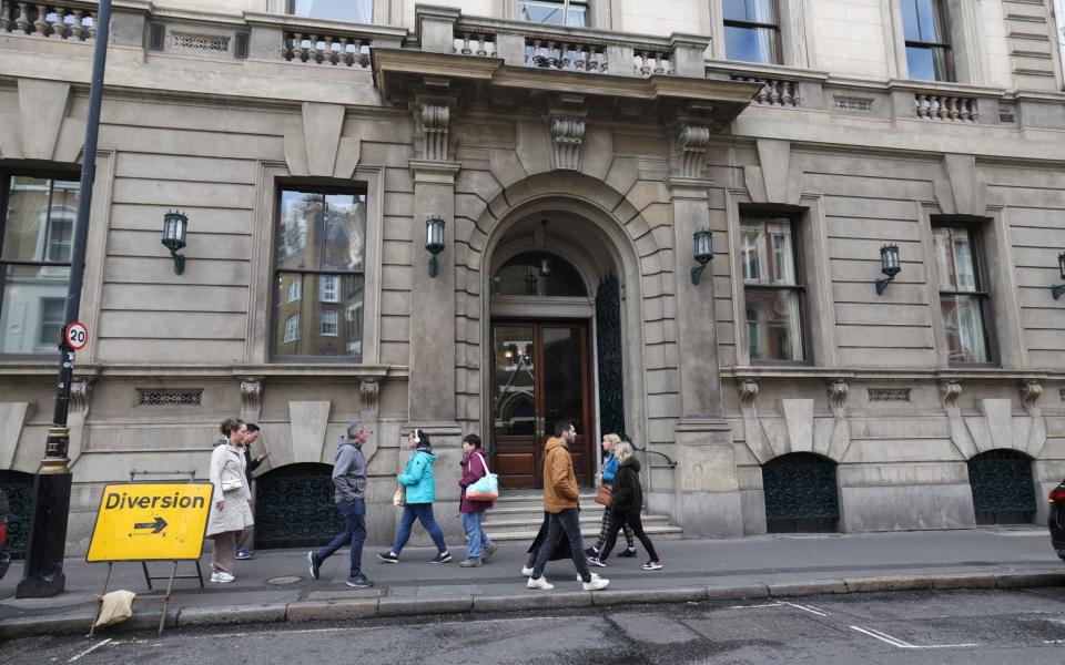 The entrance to the Garrick Club in central London