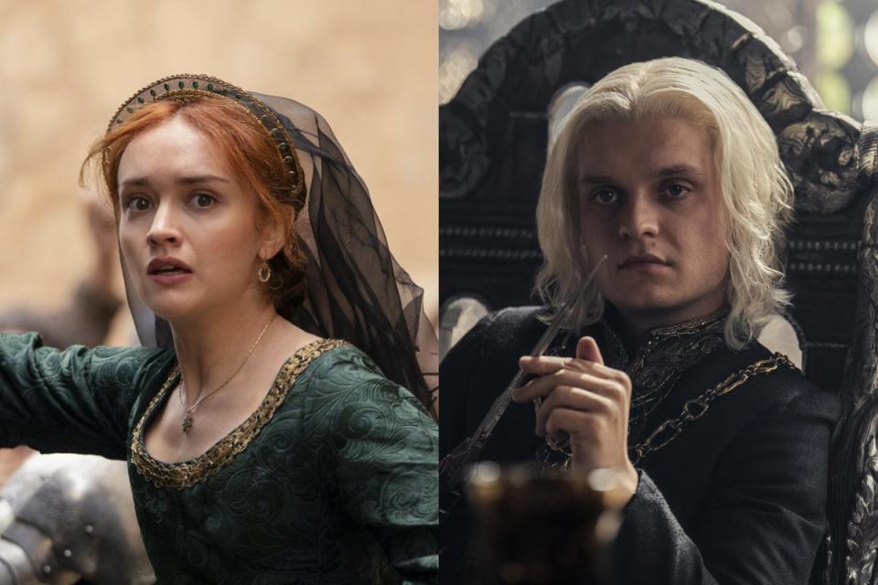 Like mother, like son: Olivia Cooke (30) and Tom Glynn-Carney (29) in House of the Dragon (HBO)
