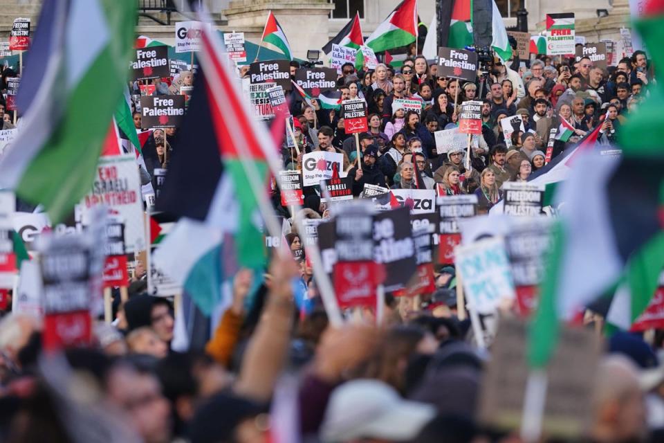 Saturday’s pro-Palestinian march in London is anticipated to be larger than previous protests (Victoria Jones/PA) (PA Wire)