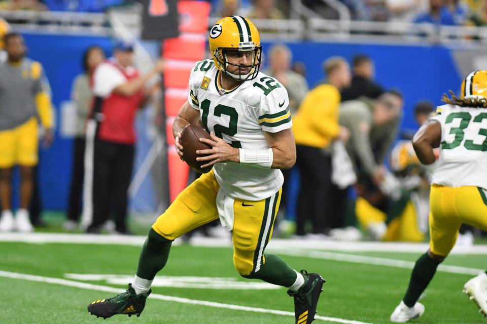 Packers quarterback Aaron Rodgers will hope Sunday's game against the Lions is better than the last time the two teams played. Rodgers threw three interceptions in Green Bay's 15-9 loss to the Lions on Nov. 6.