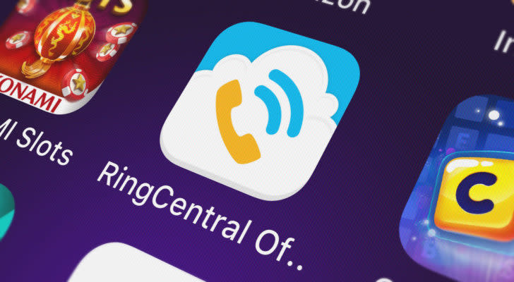 The RingCentral (RNG) mobile app is displayed on a smartphone screen.