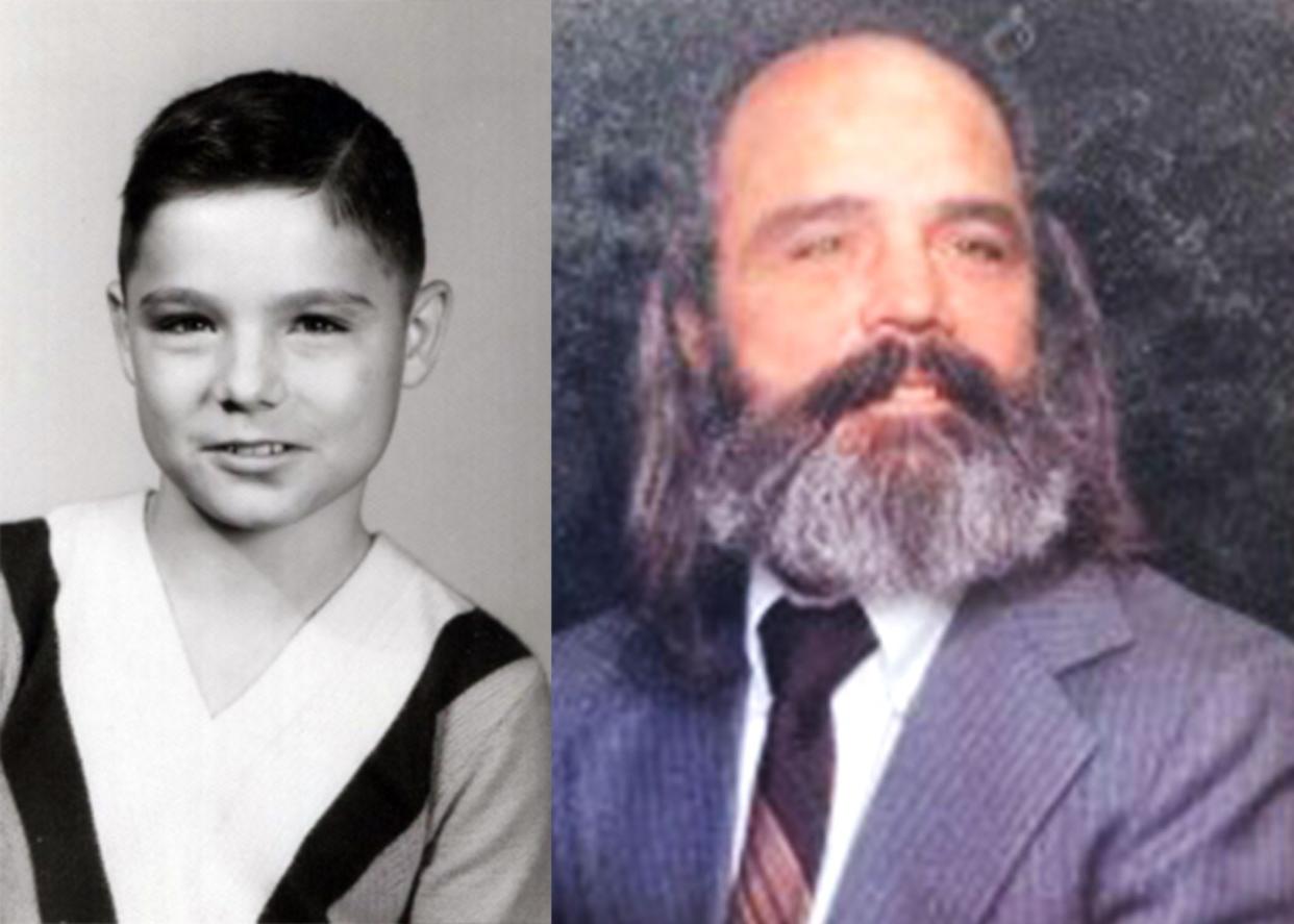 Roy Charles Deaver as a child and in 2002. After adoption he was renamed Charles James Strayhall Jr. He died in October 2016.