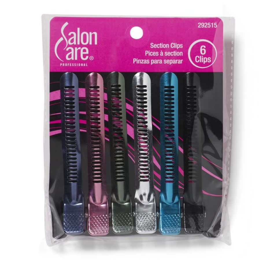 These <a href="https://fave.co/2UjcgPH" target="_blank" rel="noopener noreferrer">Salon Care Metal Section Clips</a> hold large sections of hair and have vents for fast drying. Find them for $3 at <a href="https://fave.co/2UjcgPH" target="_blank" rel="noopener noreferrer">Sally Beauty</a>.