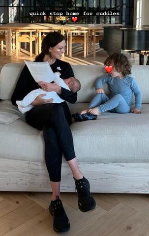 <p>Karlie Kloss/Instagram</p> Kloss shared a rare photo of her with her sons Elijah and Levi on Instagram