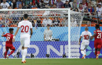 <p>Wahbi Khazri scores his side’s second goal </p>