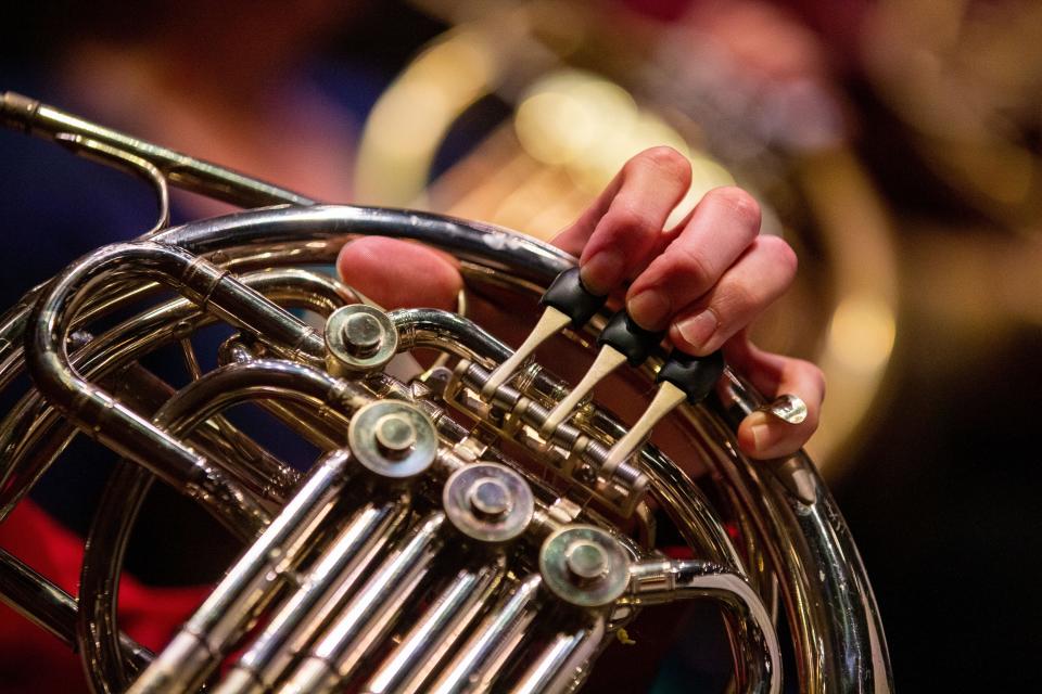 The Tallahassee Symphony Orchestra rehearses in Ruby Diamond Auditorium on Tuesday, March 21, 2023.