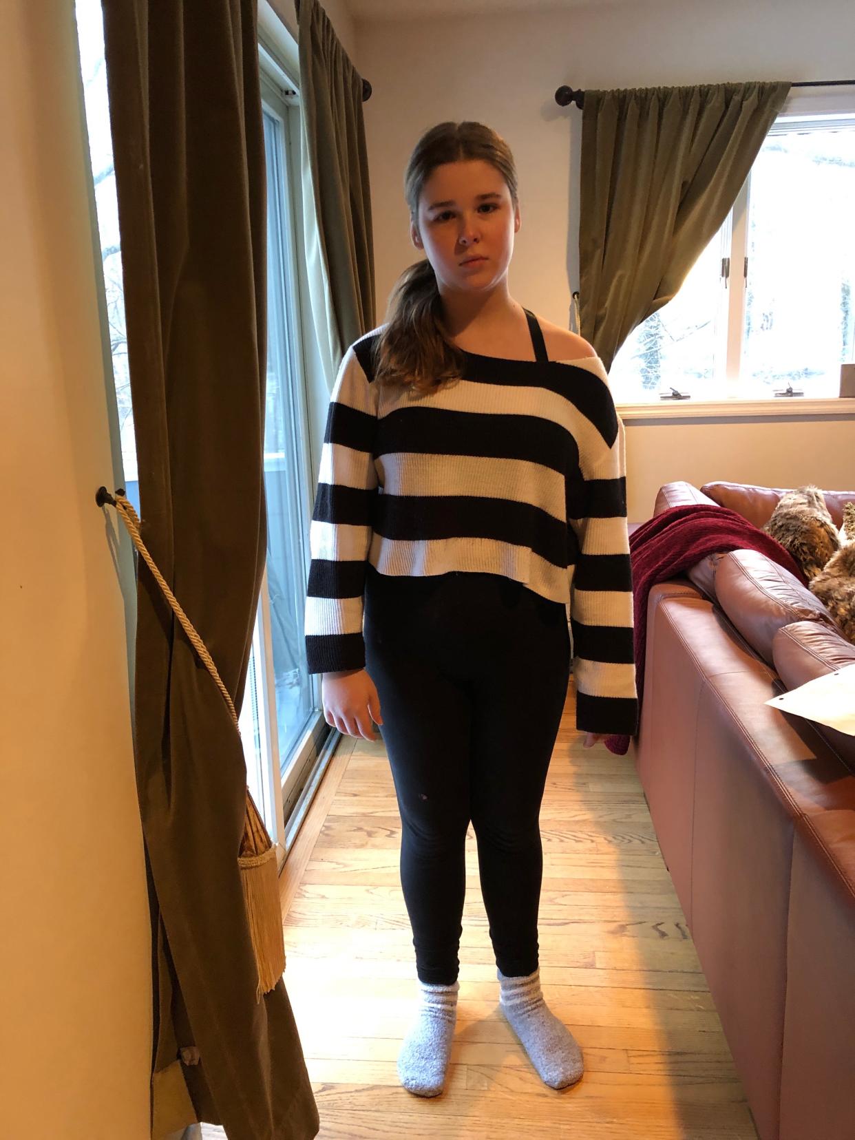 Samantha Wilson, an 8th-grade student at Irvington Middle School in N.Y. was dress-coded for her H&M sweater. Her family started a petition asking the school to reevaluate its rules. (Photo: Courtesy of Cydney Wilson)