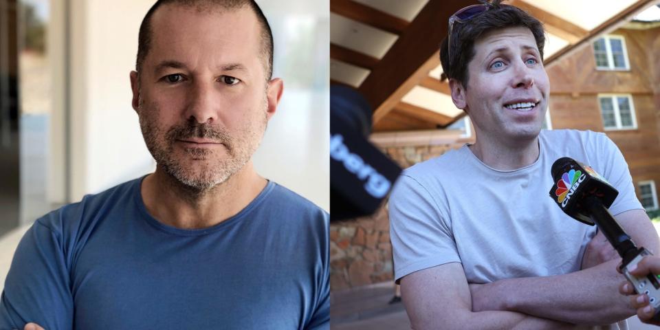 Der iPhone-Designer Jony Ive (links) spricht Berichten zufolge mit dem CEO von OpenAI, Sam Altman, über die Entwicklung eines KI-Hardwaregeräts. - Copyright: RCA; Kevin Dietsch at Getty Images