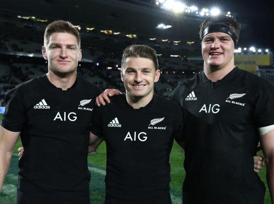 Jordie, Beauden and Scott (L-R) all start for New Zealand against Canada (Getty)