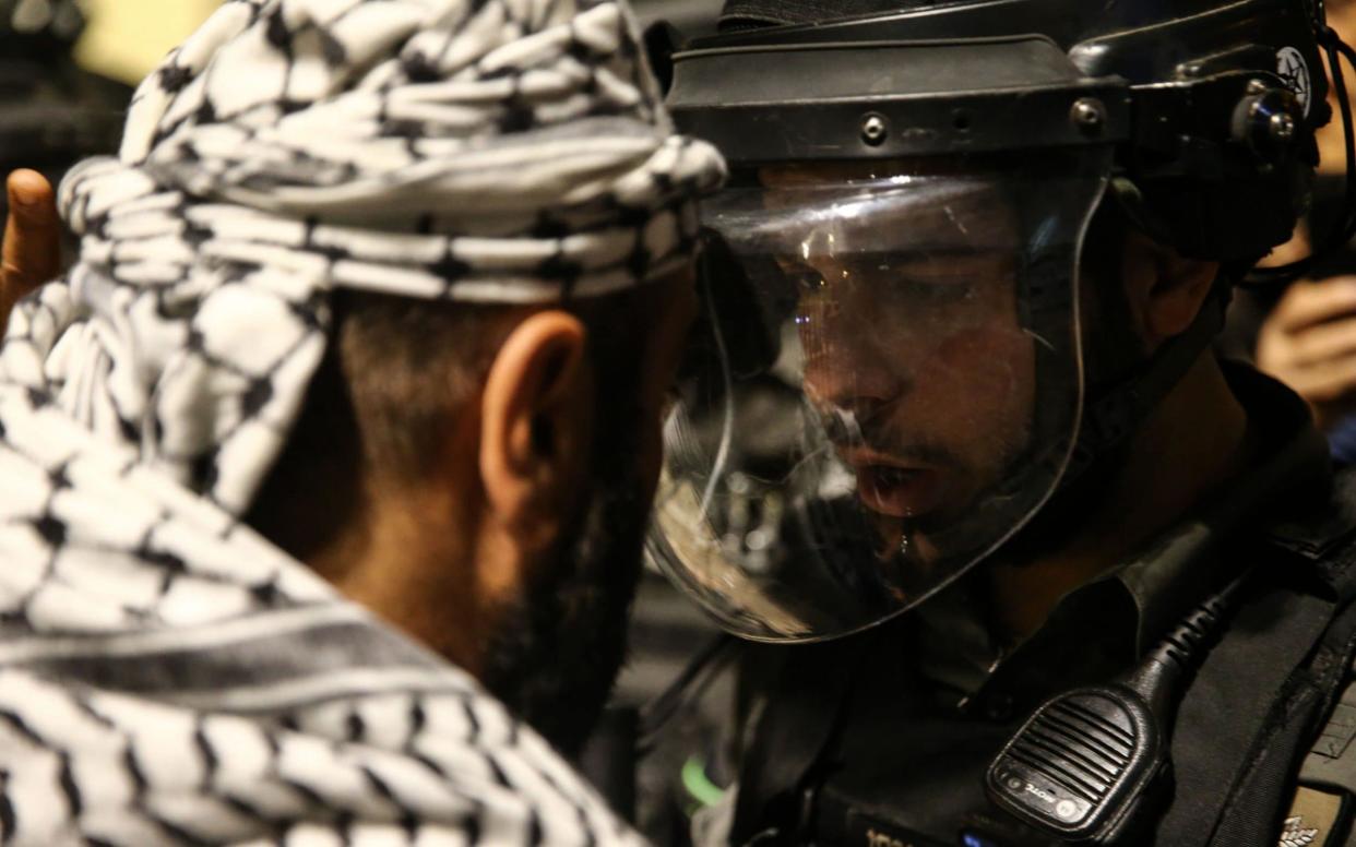 Israeli forces intervene in Palestinians as Palestinians stage a demonstration against Israeli violations towards Palestinians at Damascus Gate of Masjid al-Aqsa Compound in East Jerusalem  - Mostafa Alkharouf/Anadolu Agency via Getty Images