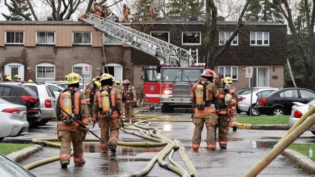 Two people were found on the scene but only one could be resuscitated, says a section chief with Montreal's fire department. (Mathieu Wagner/Radio-Canada - image credit)