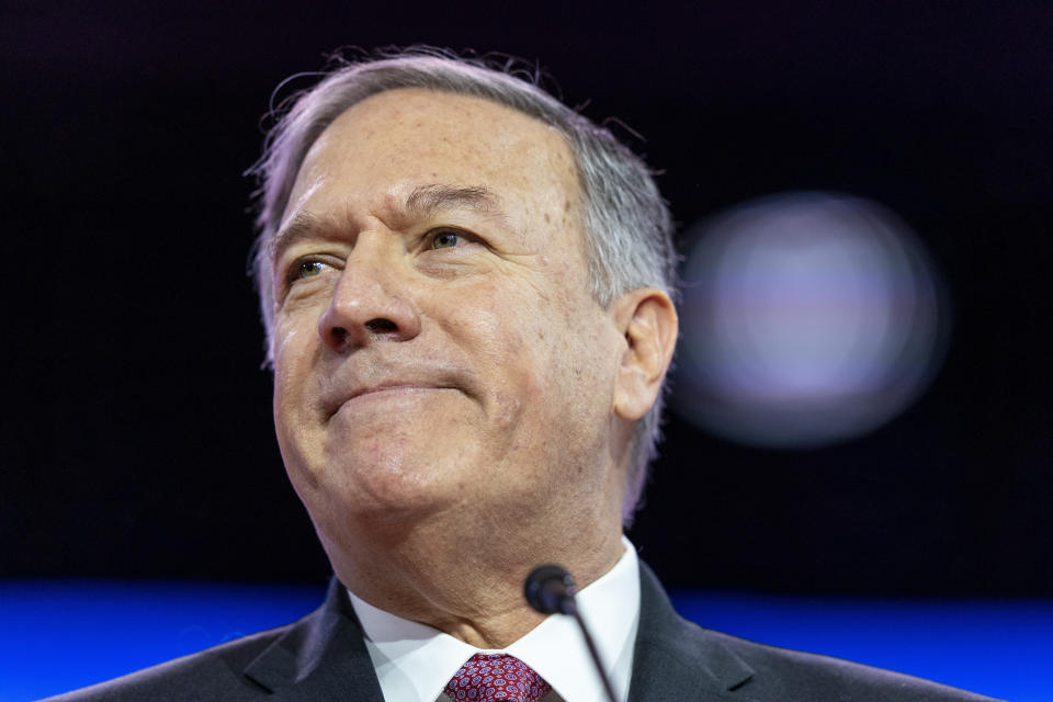 Former Secretary of State Mike Pompeo speaks at the Conservative Political Action Conference, CPAC 2023, Friday, March 3, 2023, at National Harbor in Oxon Hill, Md. (AP Photo/Alex Brandon)