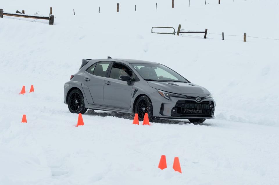 toyota gr corolla at bridgestone winter driving school ice track