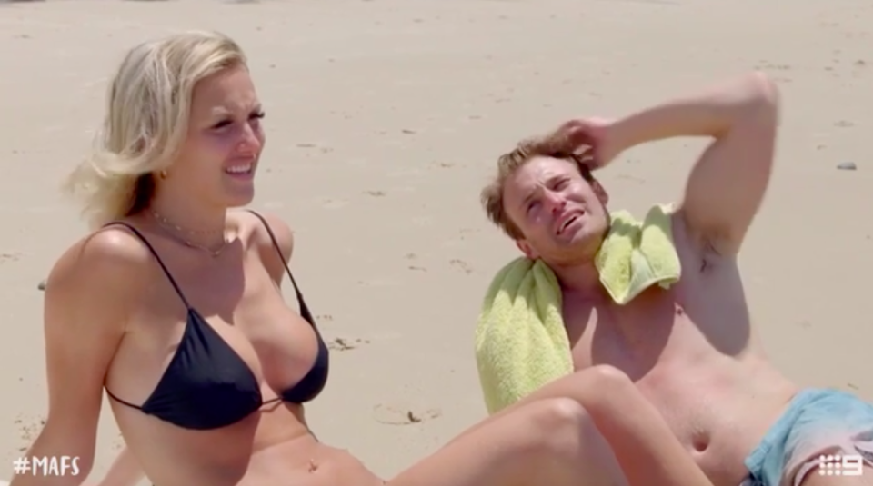 Susie and Billy had an argument at the beach over lying. Photo: Channel Nine