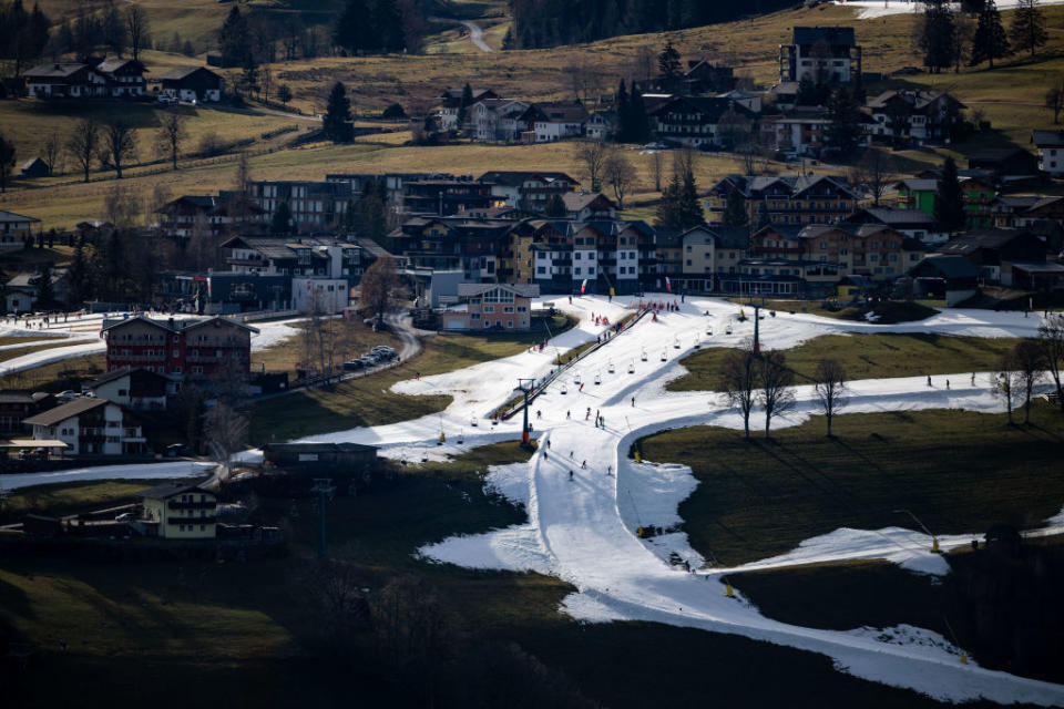 aerial view of the Alps