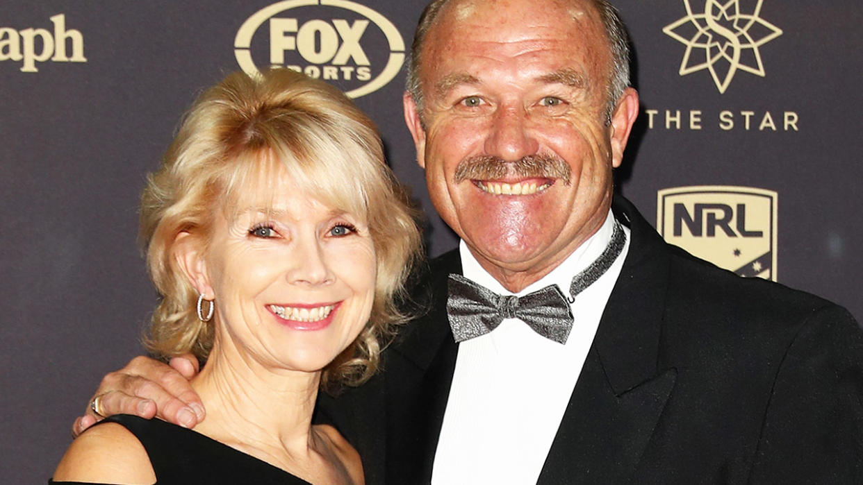 Wally Lewis and wife Jacqui, pictured here at the 2016 Dally M Awards. 