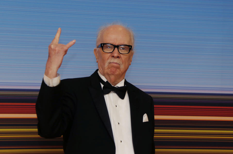 72nd Cannes Film Festival - The Carrosse d’Or (Golden Coach) award - Red Carpet Arrivals - Cannes, France, May 15, 2019. Director John Carpenter poses before receiving the Carrosse d’Or (Golden Coach) award. REUTERS/Regis Duvignau