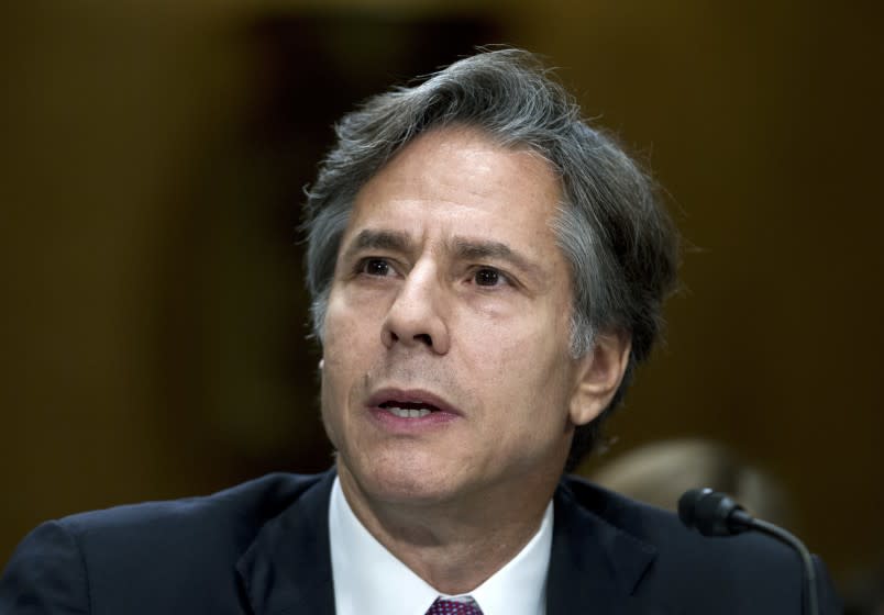 Deputy Secretary of State Antony Blinken testifies on Capitol Hill in Washington, Thursday, Sept. 29, 2016, before the Senate Foreign Relations Committee hearing on Syria. (AP Photo/Jose Luis Magana)