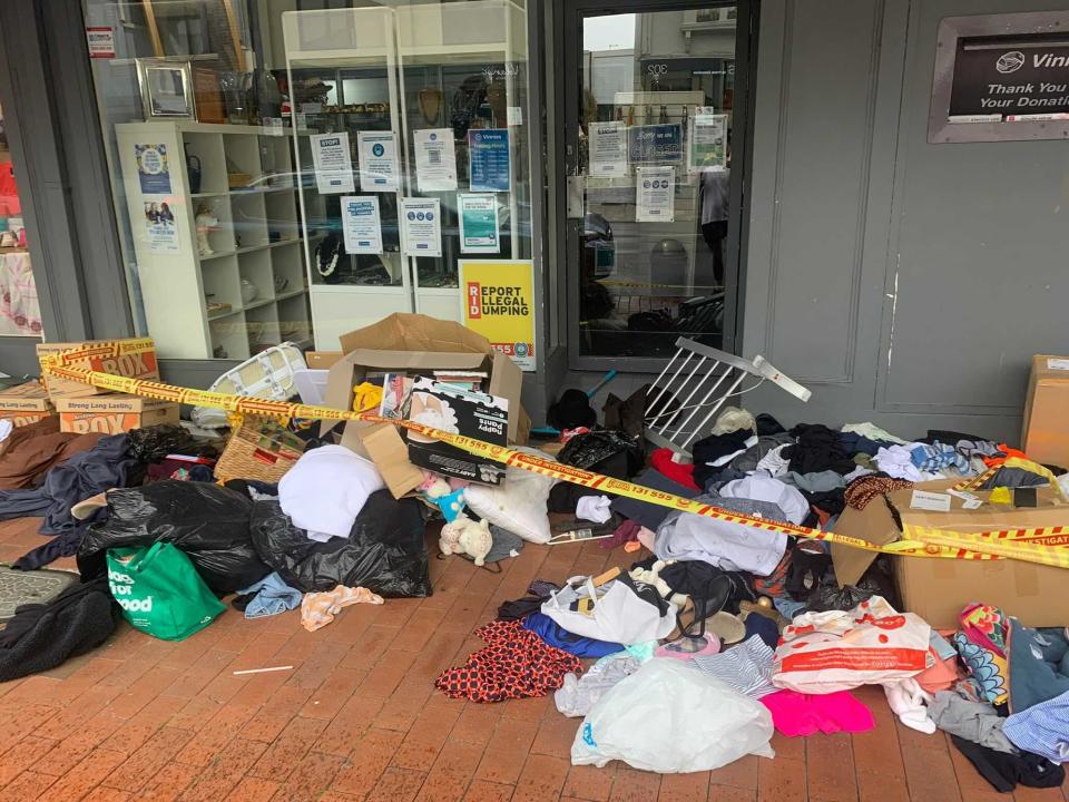 Donations outside the Waverly Vinnies. Source: Supplied