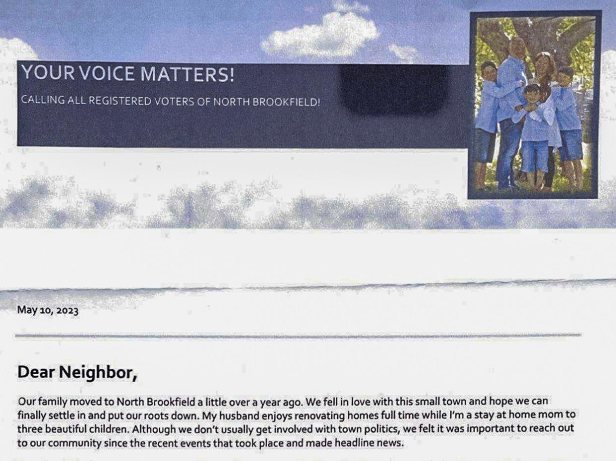 A letter from a North Brookfield couple asks to residents to sign petitions to cancel a drag performance and recall two elected officials.