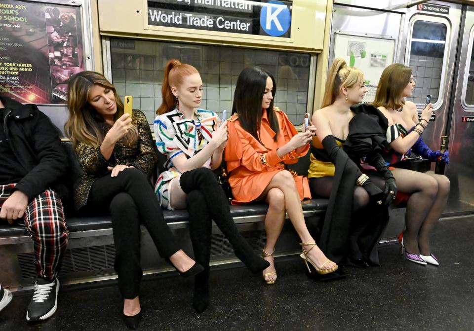 The front row at the Moschino fashion show in New York (Getty Images for Moschino)