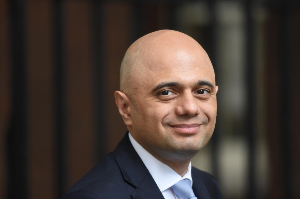 Home Secretary Sajid Javid arrives for a cabinet meeting at 10 Downing Street, London.