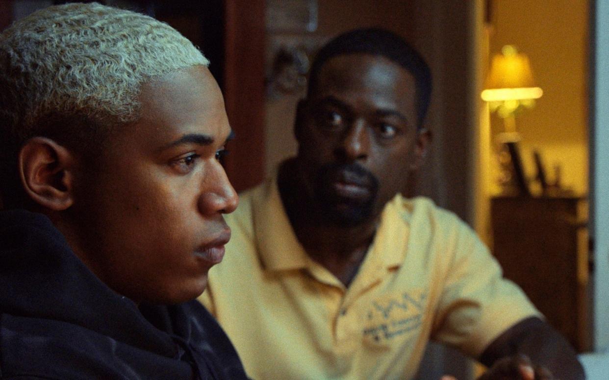 Kelvin Harrison Jr, left, and Sterling K. Brown in Waves  - A24