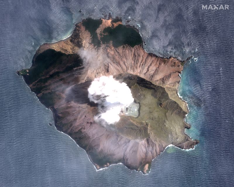 Satellite imagery of the White Island volcano taken in December 2019 after the eruption
