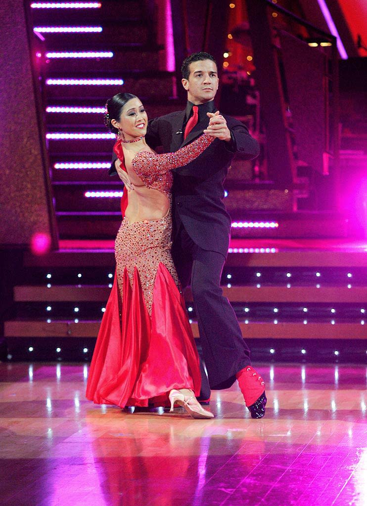 Kristi Yamaguchi and Mark Ballas perform a dance on the sixth season of Dancing with the Stars.