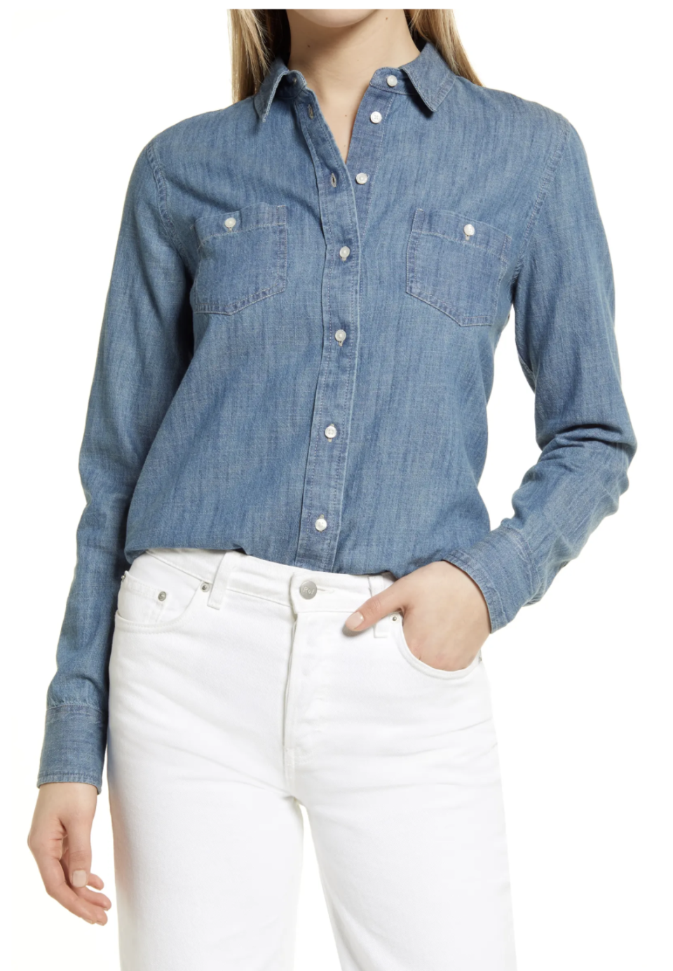 1) Women's Chambray Button Down