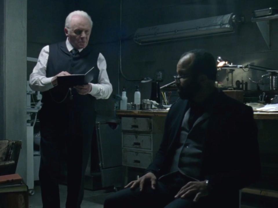 Ford and Bernard in basement Westworld