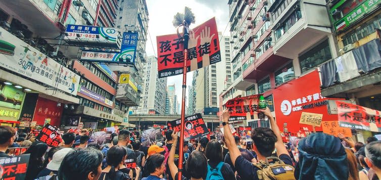 <span class="caption">Ongoing protests in Hong Kong have hurt business.</span> <span class="attribution"><a class="link " href="https://www.shutterstock.com/image-photo/hong-kong-june-16-2019-kongs-1473462398" rel="nofollow noopener" target="_blank" data-ylk="slk:Tee Jz / Shutterstock;elm:context_link;itc:0;sec:content-canvas">Tee Jz / Shutterstock</a></span>