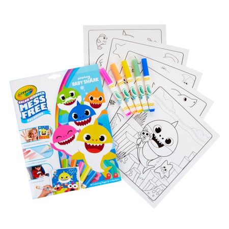 Mess-Free Baby Shark Coloring Set