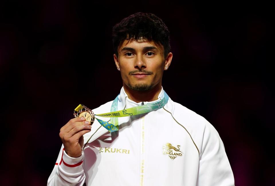 Jake Jarman won his third gold medal at the Commonwealth Games in Birmingham (Mike Egerton/PA) (PA Wire)